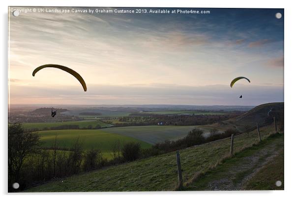 Hang Gliding Acrylic by Graham Custance