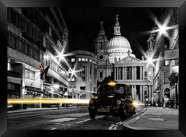 St pauls with Black Cab Framed Print by Ian Hufton