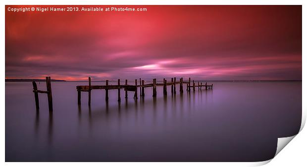 Binstead Jetty Sunset Print by Wight Landscapes
