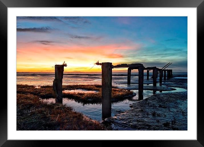 Sunset over Snettisham marsh Framed Mounted Print by Gary Pearson
