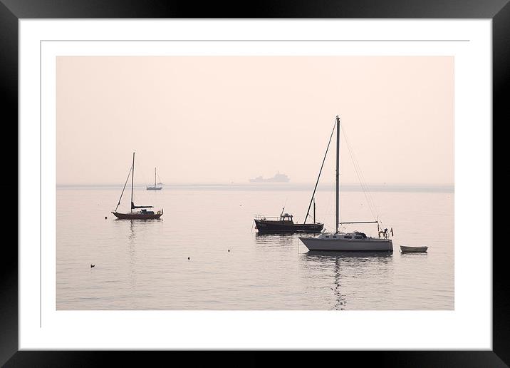Boats at Kingsand Framed Mounted Print by Andrew Roland