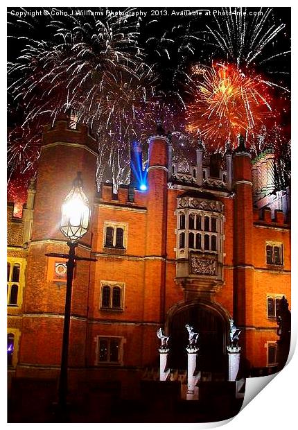 Hampton Court Palace Fireworks Print by Colin Williams Photography