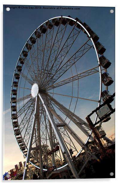 Ferris Wheel at Winter Wonderland Acrylic by Chris Day