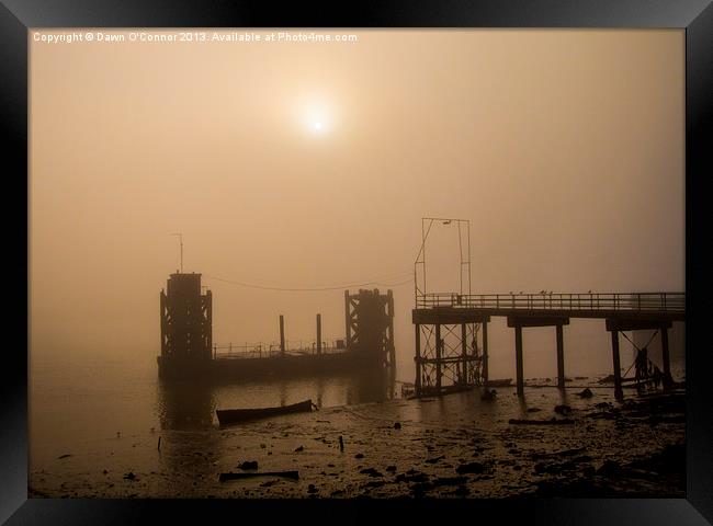 River Medway Fog Framed Print by Dawn O'Connor