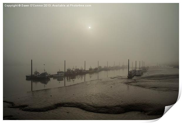 River Medway Fog Print by Dawn O'Connor