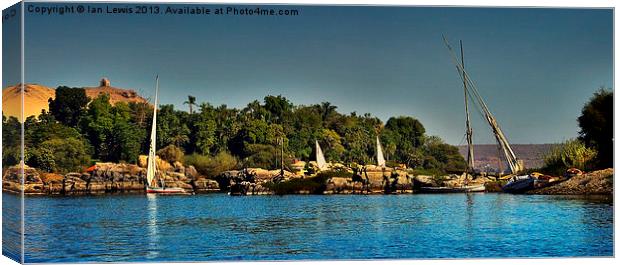 The Nile Cataract at Aswan Canvas Print by Ian Lewis