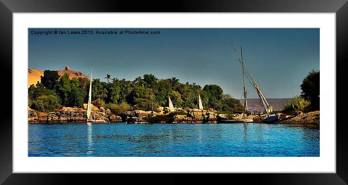 The Nile Cataract at Aswan Framed Mounted Print by Ian Lewis
