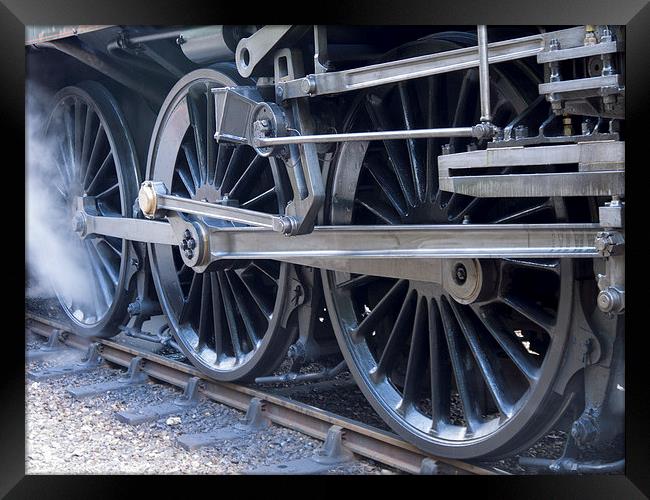 "Oliver Cromwell" Steam Locomotive Wheels Framed Print by john hartley