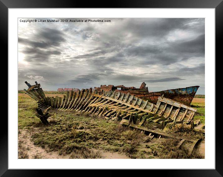 Decommissioned Trawlers. Framed Mounted Print by Lilian Marshall