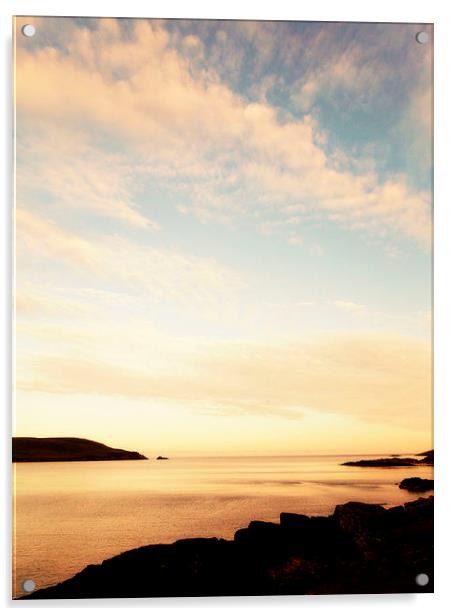Shetland sunset Acrylic by Heather Newton