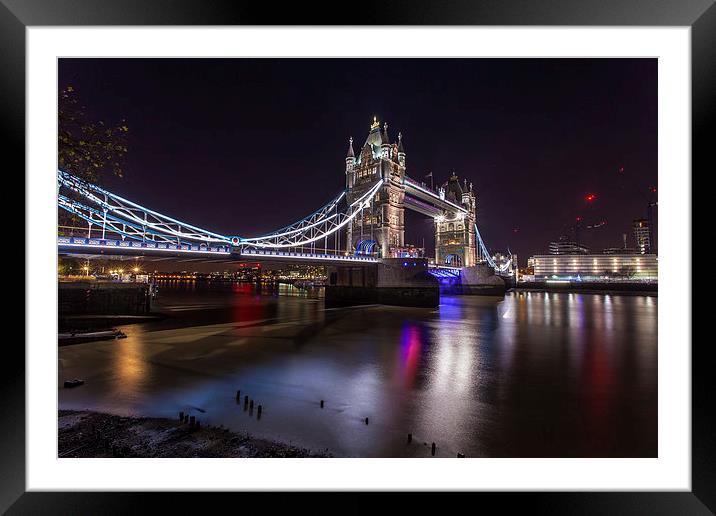 Tower Bridge at night Framed Mounted Print by Stuart Gennery