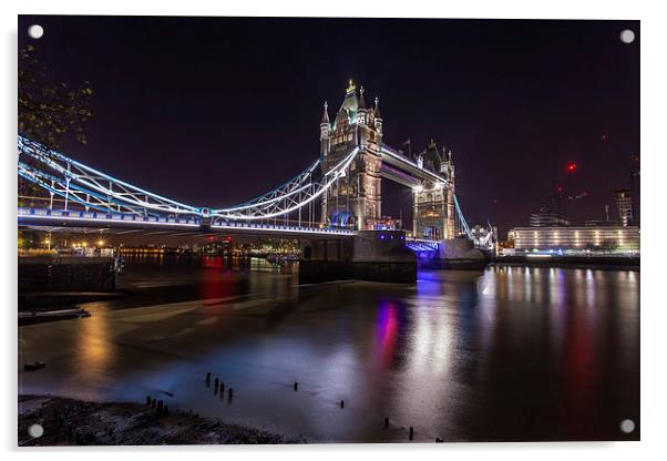 Tower Bridge at night Acrylic by Stuart Gennery