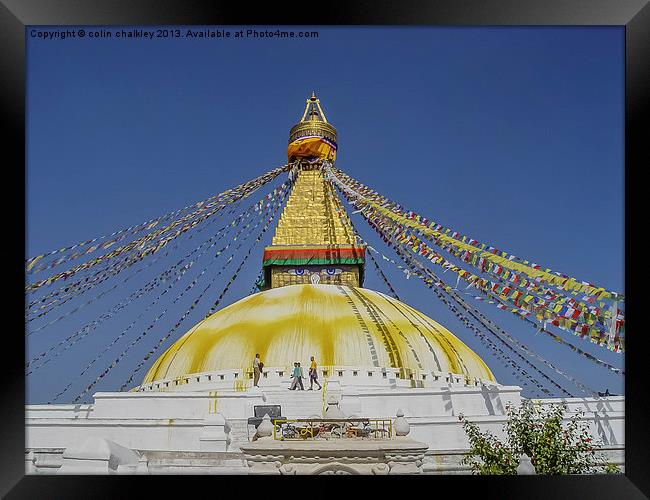 Buddhist stupa of Boudhanath Framed Print by colin chalkley