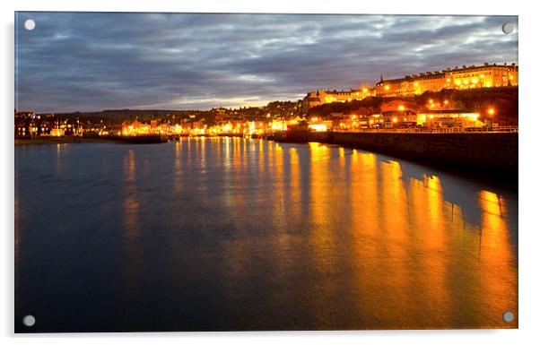 Whitby by night Acrylic by Colin Brittain