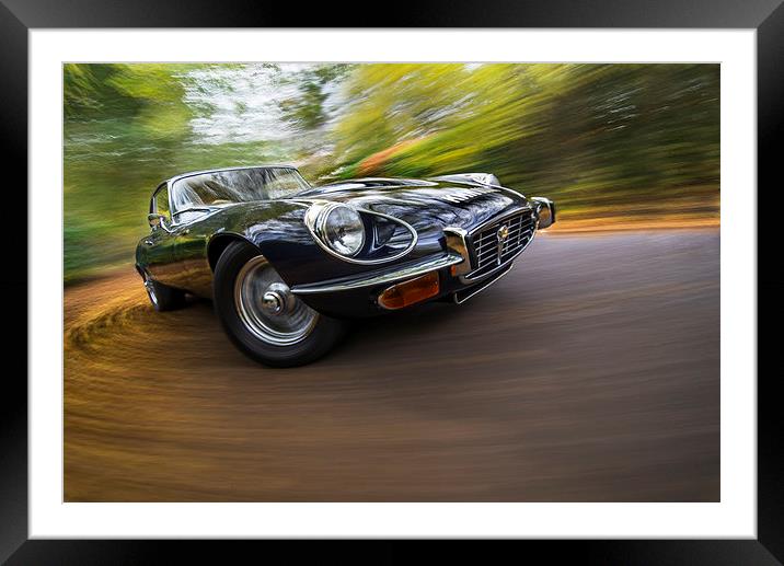 Jaguar E-Type Framed Mounted Print by Dave Wragg