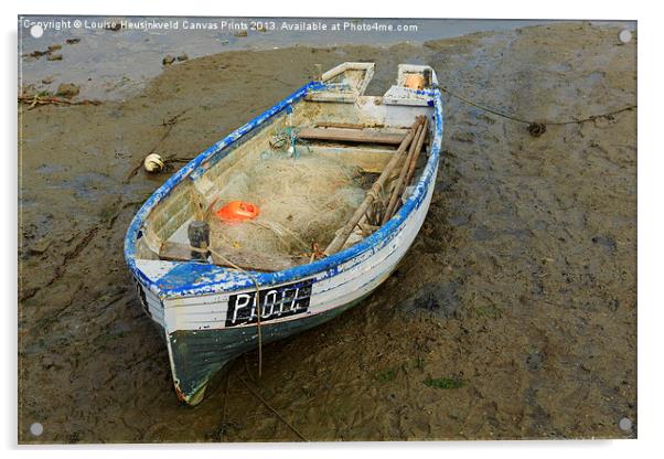 Fishing dinghy at low tide Acrylic by Louise Heusinkveld