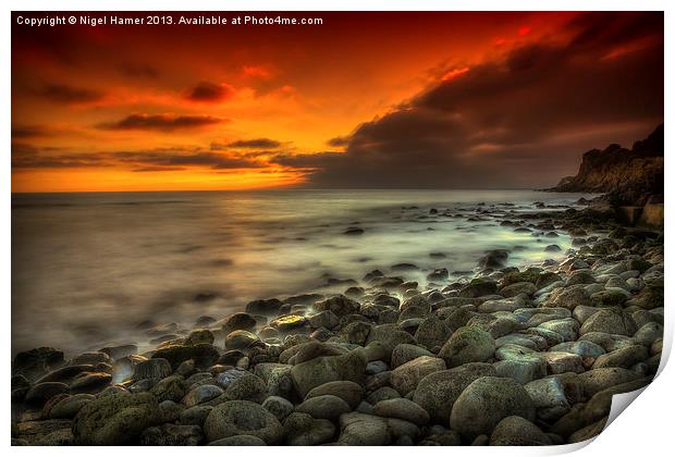 Steephill Cove Sunset Print by Wight Landscapes