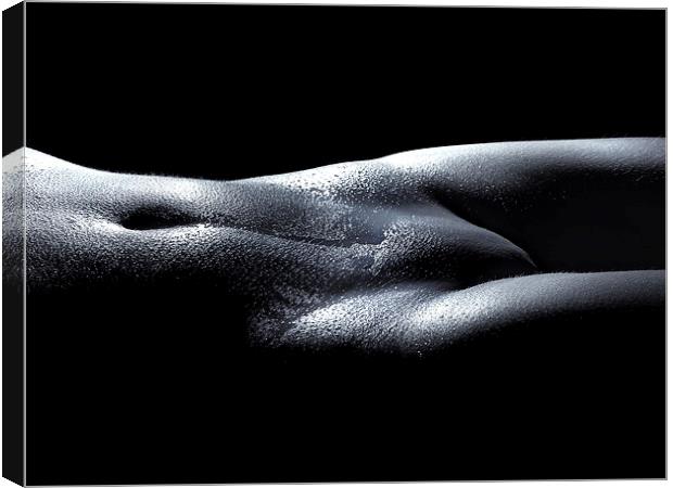 Bodyscape nude water with droplets 1 Canvas Print by Inca Kala