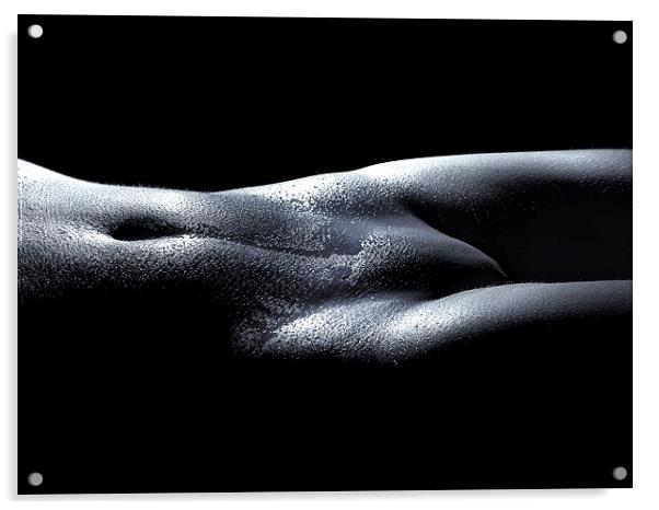 Bodyscape nude water with droplets 1 Acrylic by Inca Kala