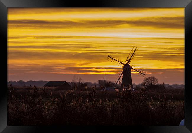Thurne Windmill Sunset Framed Print by James Taylor