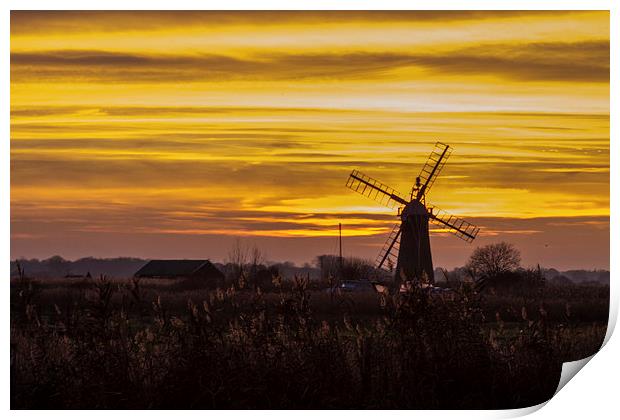 Thurne Windmill Sunset Print by James Taylor