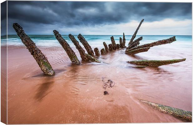 Longniddry Shipwreck Canvas Print by Keith Thorburn EFIAP/b