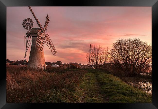 Thurne Windmill Sunset River thurne Framed Print by James Taylor