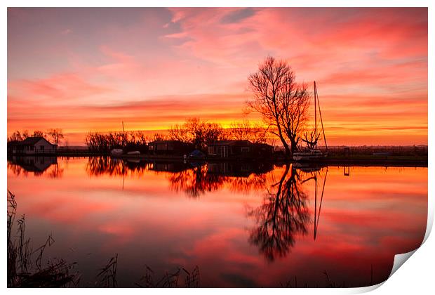 Thurne Windmill Sunset River Thurne Print by James Taylor