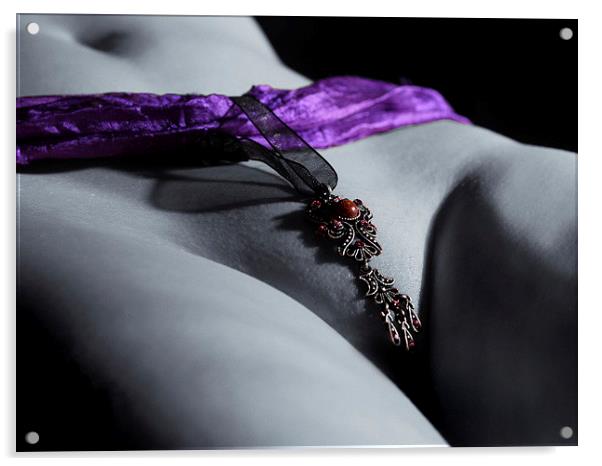 Ribbon and pendant nude bodyscape Acrylic by Inca Kala