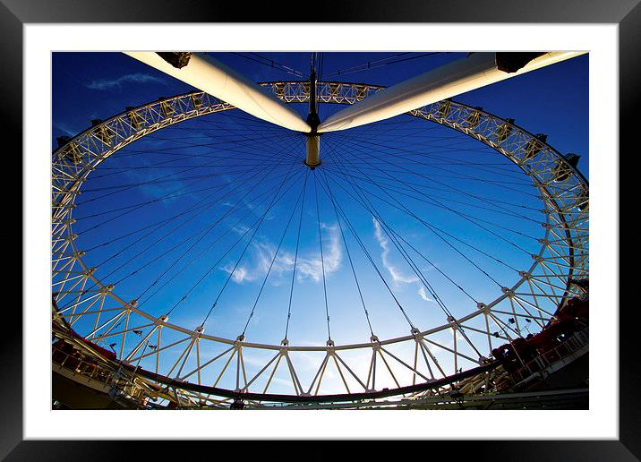 London Eye in the sky Framed Mounted Print by Colin Brittain