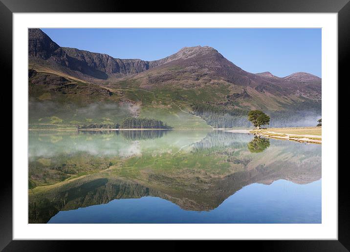 Buttermere Mist Reflections Framed Mounted Print by Andy Redhead