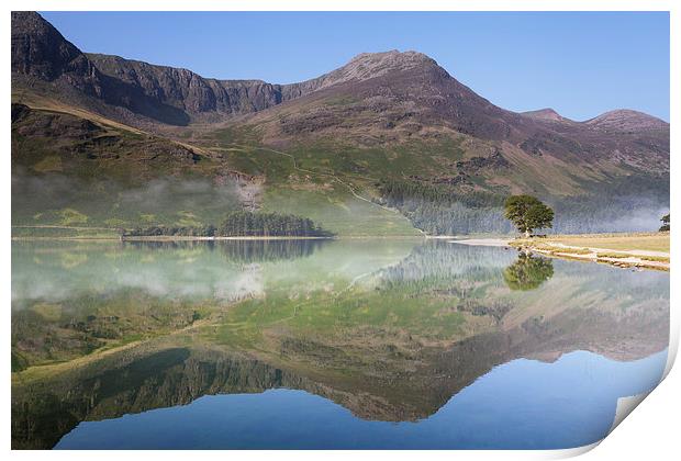 Buttermere Mist Reflections Print by Andy Redhead
