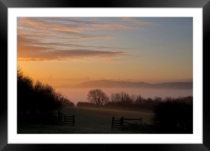 Sunrise over the Culm Valley Framed Mounted Print by Pete Hemington