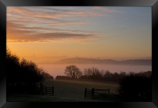 Sunrise over the Culm Valley Framed Print by Pete Hemington