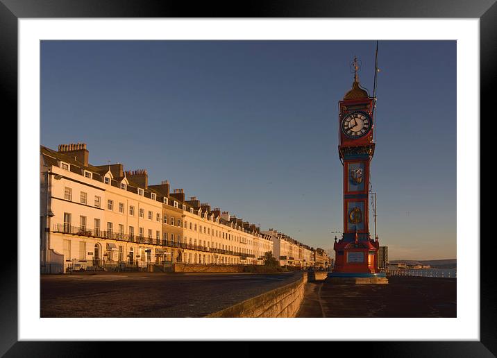 Weymouth Clock Framed Mounted Print by Paul Brewer