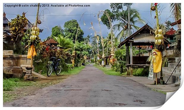 Central Bali High Street Print by colin chalkley