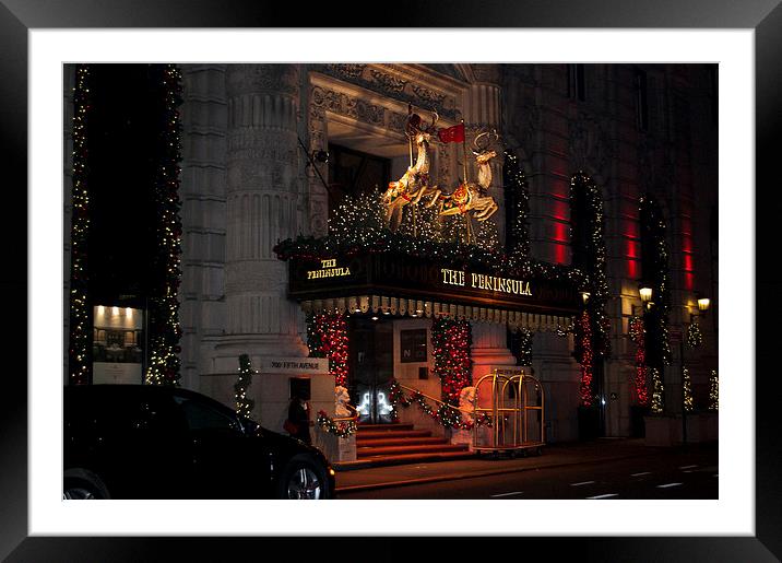 The Peninsula New York At Christmas Framed Mounted Print by Steve Purnell