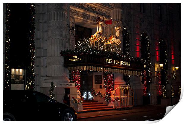 The Peninsula New York At Christmas Print by Steve Purnell