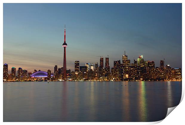 Toronto Skyline at Night Print by Paul Brewer