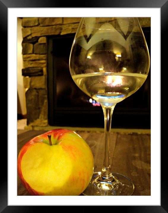 Wine and an Apple Framed Mounted Print by Pics by Jody Adams