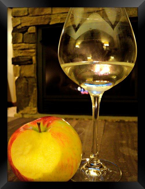 Wine and an Apple Framed Print by Pics by Jody Adams