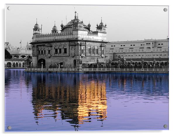 reflection of the golden temple in the Amrit Sarov Acrylic by anurag gupta