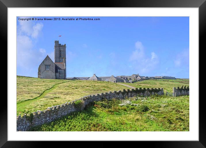St Helena’s Church Lundy  Island  Framed Mounted Print by Diana Mower