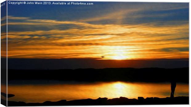 Marine Lake Sunset Canvas Print by John Wain