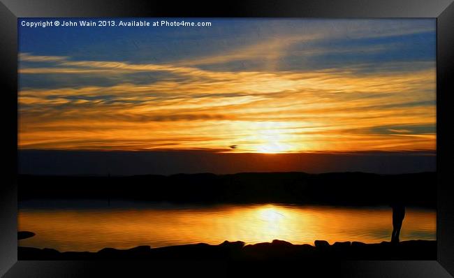 Marine Lake Sunset Framed Print by John Wain