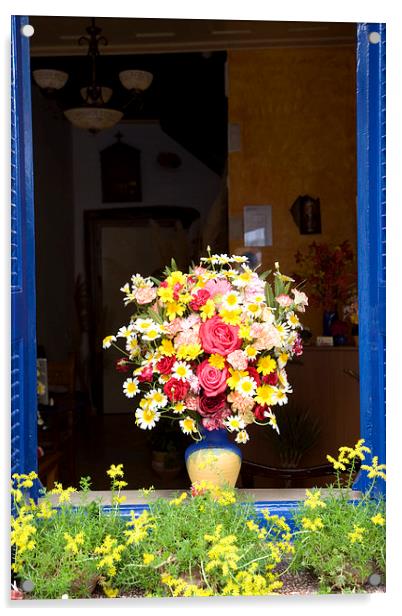 Flowers on a Windowsill Acrylic by Steve Outram