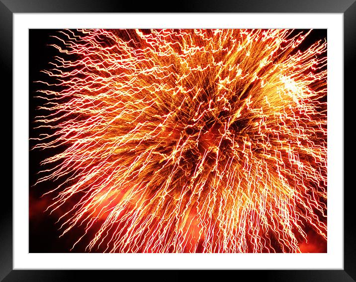 Bright and Colourful Firework Framed Mounted Print by George Thurgood Howland