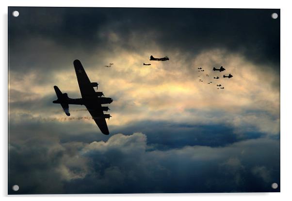B-17 Battle Damage Acrylic by J Biggadike