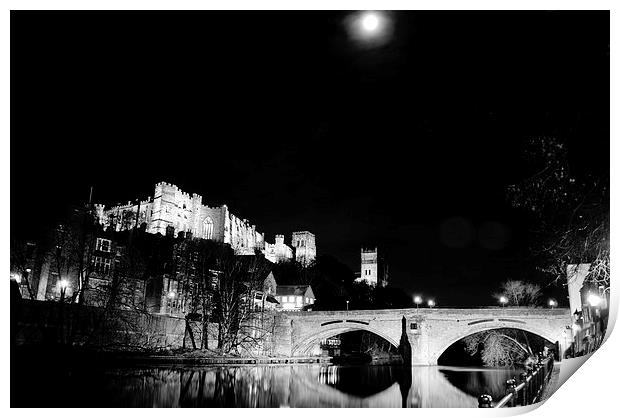 Durham Cathedral By Moonlight Print by Paul Black
