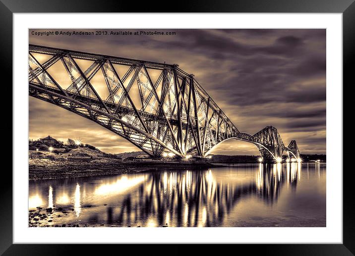 Forth Rail Bridge Sunrise Framed Mounted Print by Andy Anderson